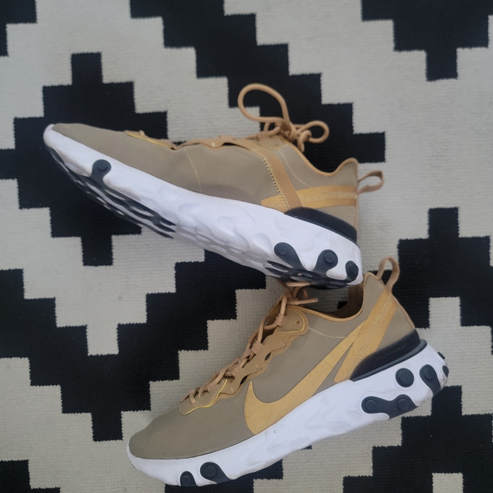 Nike React Element 55 Sneakers 2019 - Metallic Gold/White